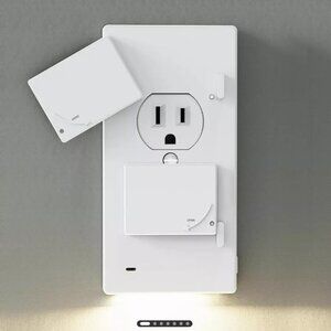 Baby-Proof Wall Plates with LED Nightlight 2/Pack - New